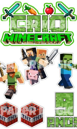 Arquivo de corte topo de bolo Minecraft