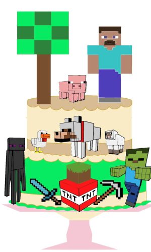 ARQUIVO DE CORTE TOPO DE BOLO EM CAMADAS MINECRAFT