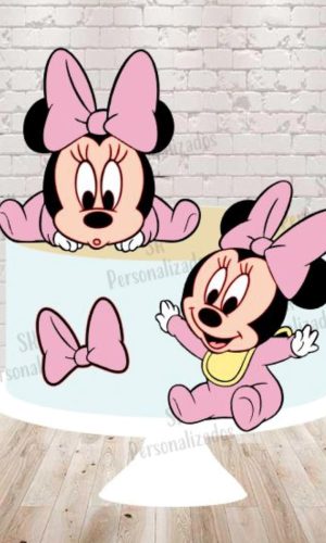 Arquivo de Corte Topo de Bolo Minnie Baby em Camadas 1196