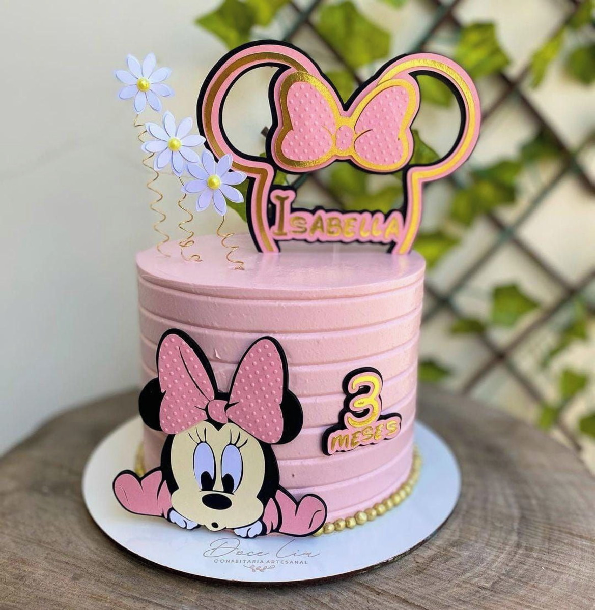 Arquivo de Corte Topo de Bolo Minnie Baby em Camadas 1320