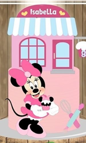Arquivo de Corte Topo de Bolo Minnie Confeiteira