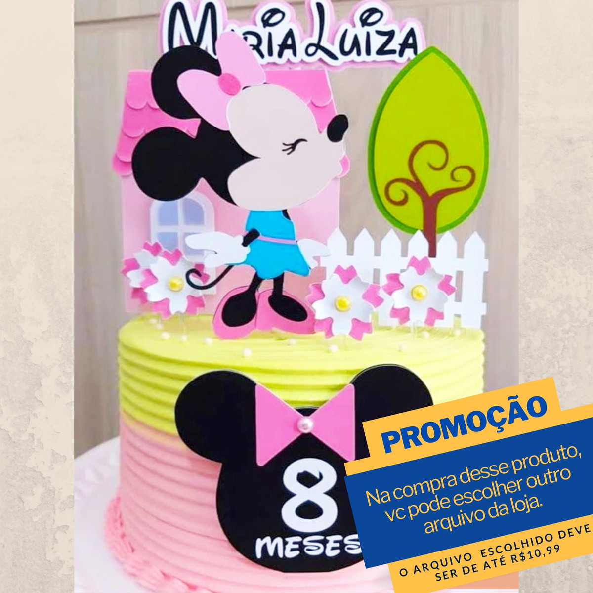 Arquivo de corte topo de bolo Minnie cute