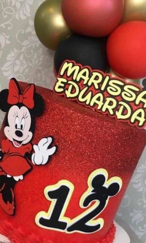 Arquivo de Corte Topo de Bolo Minnie em Camadas #770