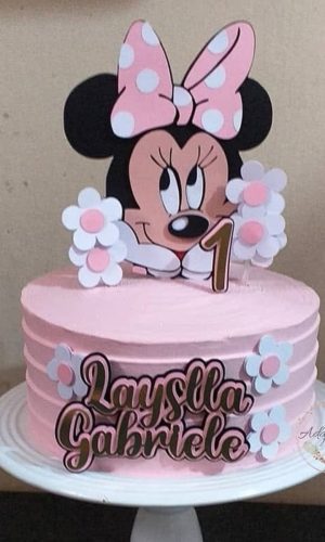 Arquivo de corte topo de bolo Minnie rosa camadas