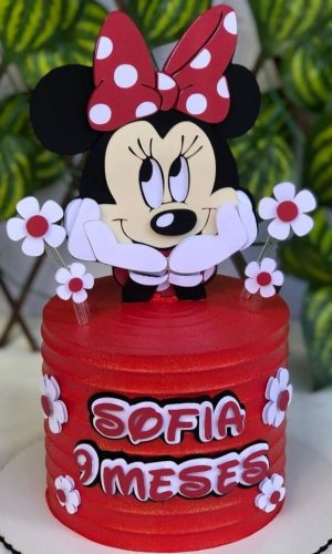Arquivo de corte topo de bolo Minnie rosa camadas