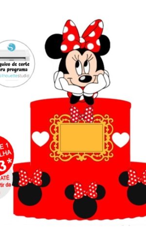 Arquivo de Corte Topo de Bolo Minnie Vermelha