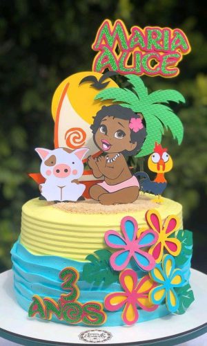 Arquivo de Corte Topo de Bolo Moana Baby em Camadas 306