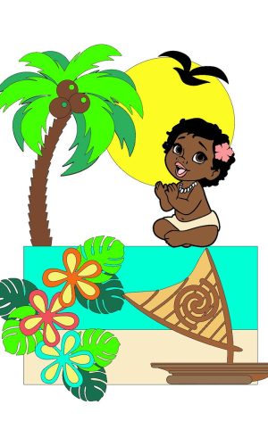 Arquivo de Corte Topo de Bolo Moana Baby em Camadas