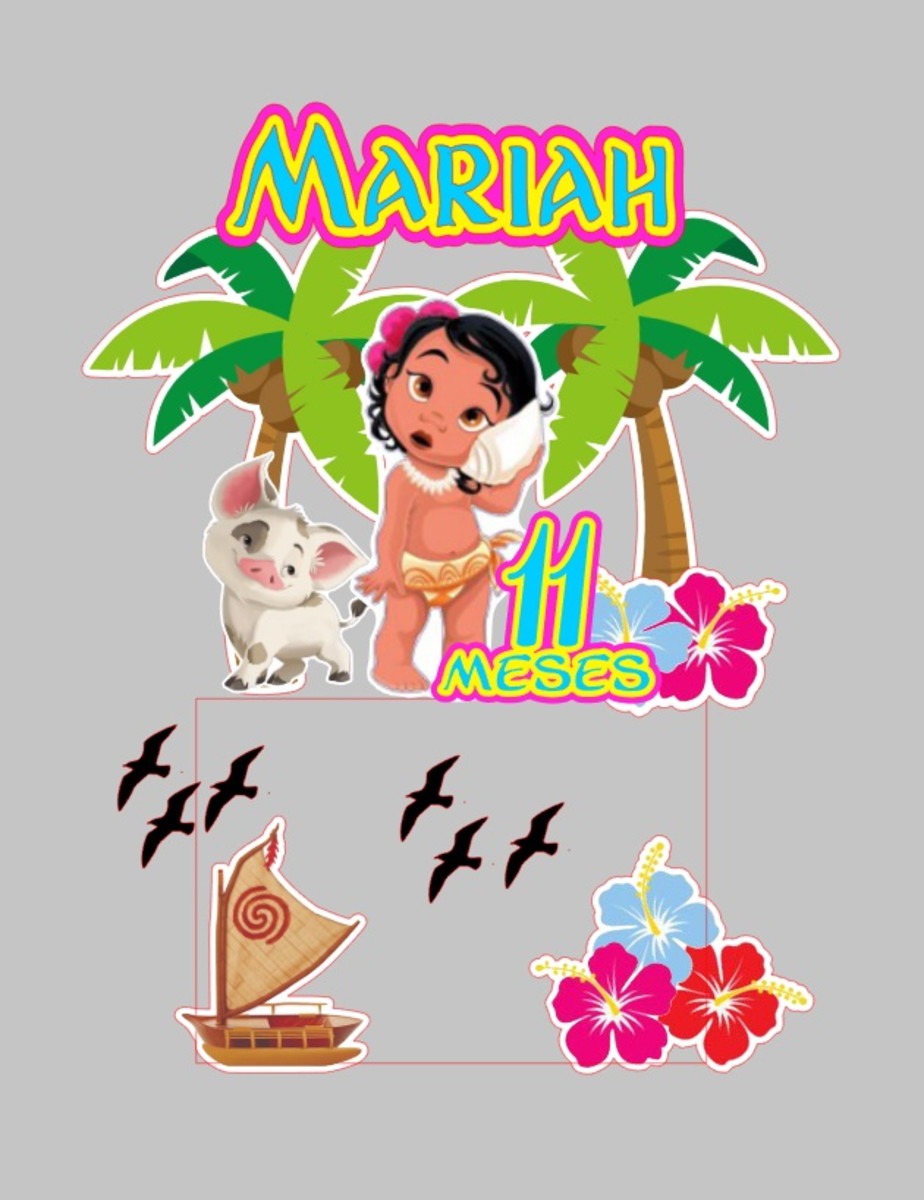 Arquivo De Corte Topo De Bolo Moana Baby