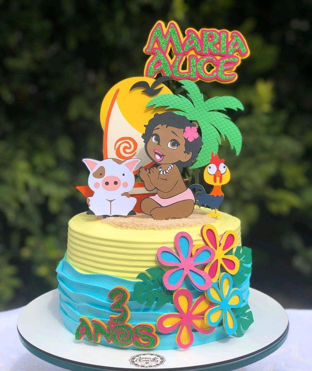 Arquivo de Corte Topo de Bolo Moana em Camadas #306#