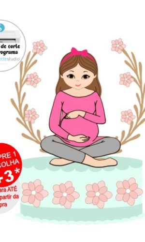 Arquivo de Corte Topo de Bolo Mulher Gravida