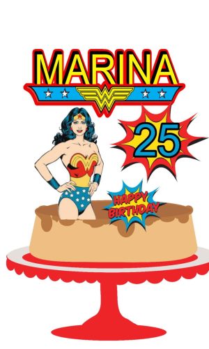 Arquivo de Corte Topo de Bolo Mulher Maravilha 02