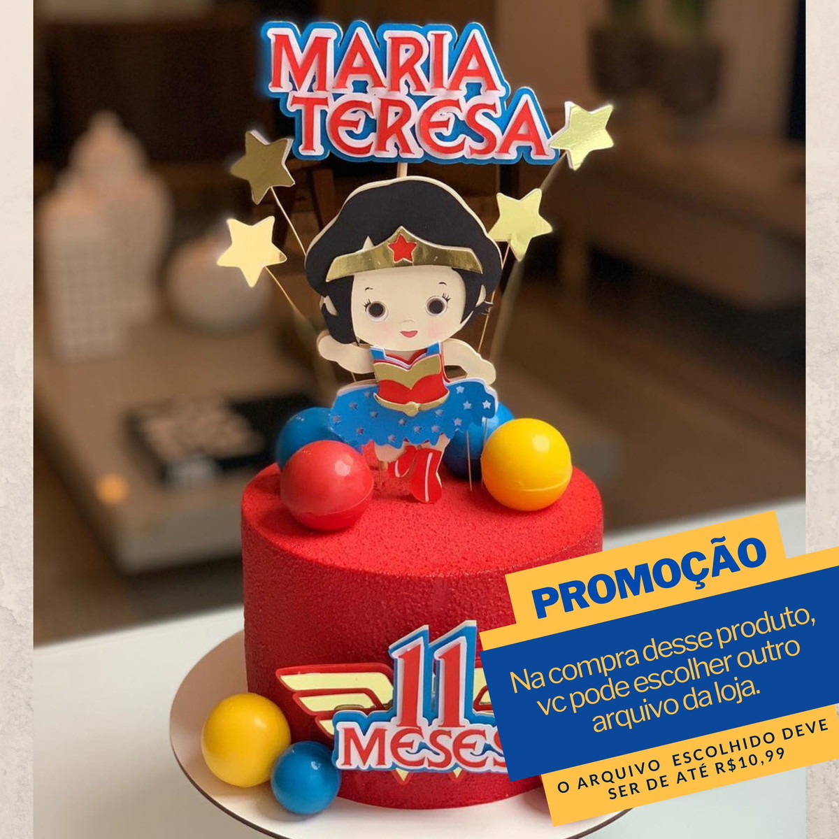 Arquivo De Corte Topo De Bolo Mulher Maravilha Cute