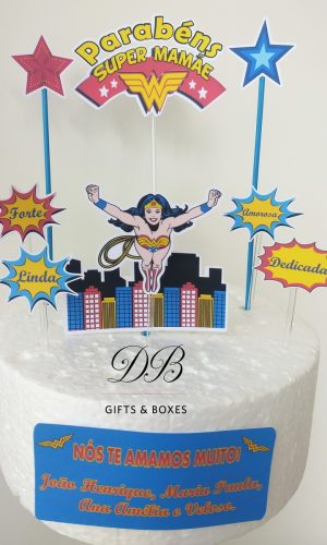 COMBO + Arquivo de Corte - Topo Mulher Maravilha Super Mãe