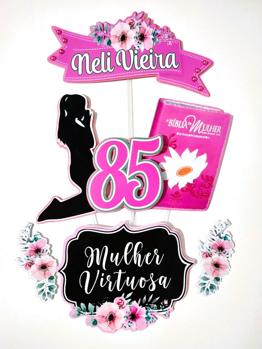 Arquivo de Corte Topo de Bolo Mulher Virtuosa Studio - Imagem 2