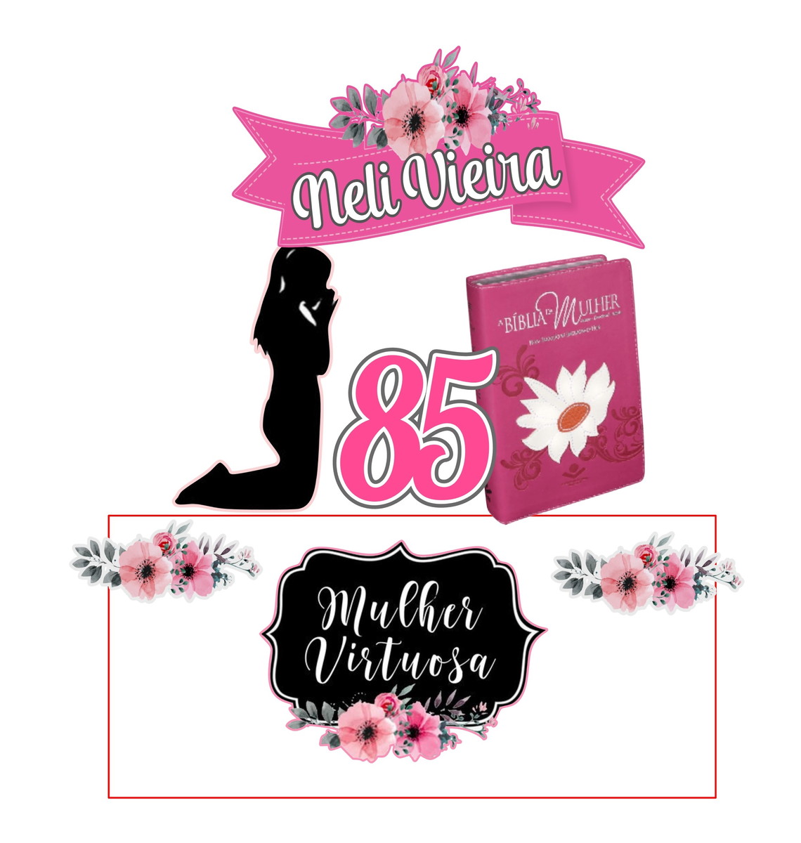 Arquivo de Corte Topo de Bolo Mulher Virtuosa Studio