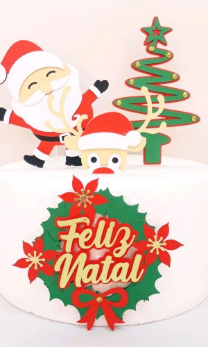 Arquivo De Corte Topo De Bolo Natal 100% Camadas