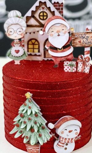 Arquivo de corte topo de bolo NATAL Aquarela