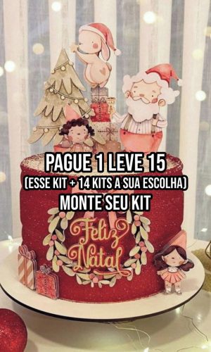 Arquivo de Corte Topo de Bolo Natal Aquarela Studio+14