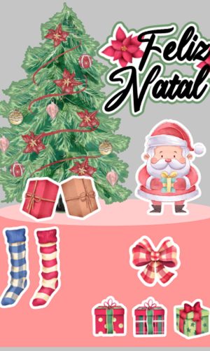 Arquivo de Corte Topo de Bolo Natal Aquarelado -Studio e PDF