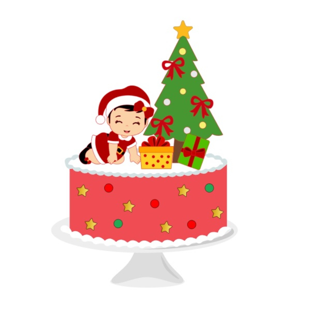 Arquivo de Corte Topo de Bolo Natal Bebê Menina