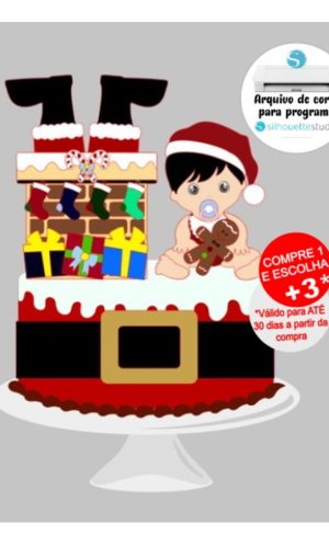 Arquivo de Corte Topo de Bolo Natal Bebê Menino