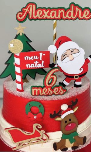Arquivo de Corte Topo de Bolo Natal - Camadas #2256 Studio