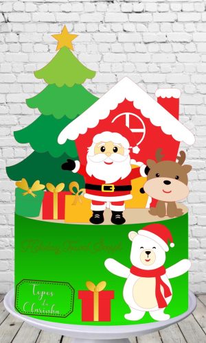 Arquivo de Corte topo de bolo natal camadas