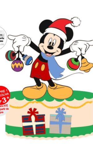 Arquivo de Corte Topo de Bolo Natal Mickey