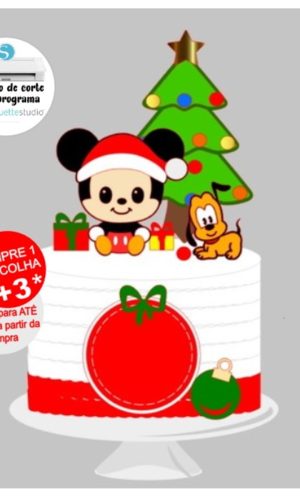 Arquivo de Corte Topo de Bolo Natal Mickey Cute