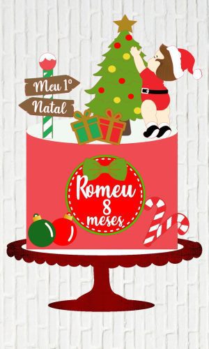 Arquivo de Corte Topo de Bolo Natal Bebe na Arvore