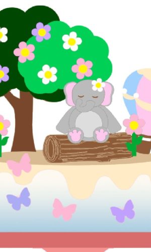 Arquivo de Corte - Topo de Bolo o Elefante e o Balão