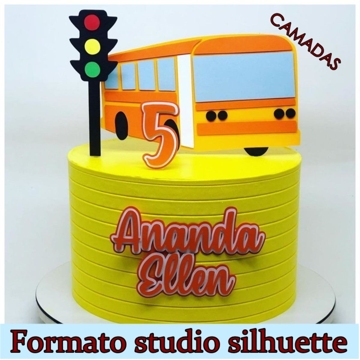 ARQUIVO DE CORTE TOPO DE BOLO ÔNIBUS CAMADAS COD: 923