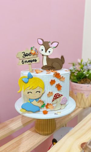 Arquivo de Corte Topo de Bolo Outono Menina Studio +brinde