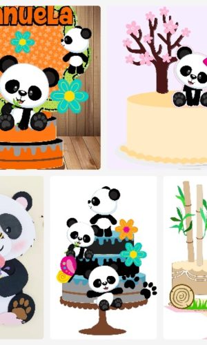 Arquivo de Corte Topo de Bolo Panda 1 + Brinde