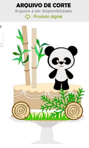 Arquivo de Corte Topo de Bolo Panda