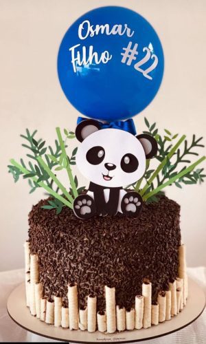 Arquivo De Corte Topo De Bolo Panda Bambus Camadas
