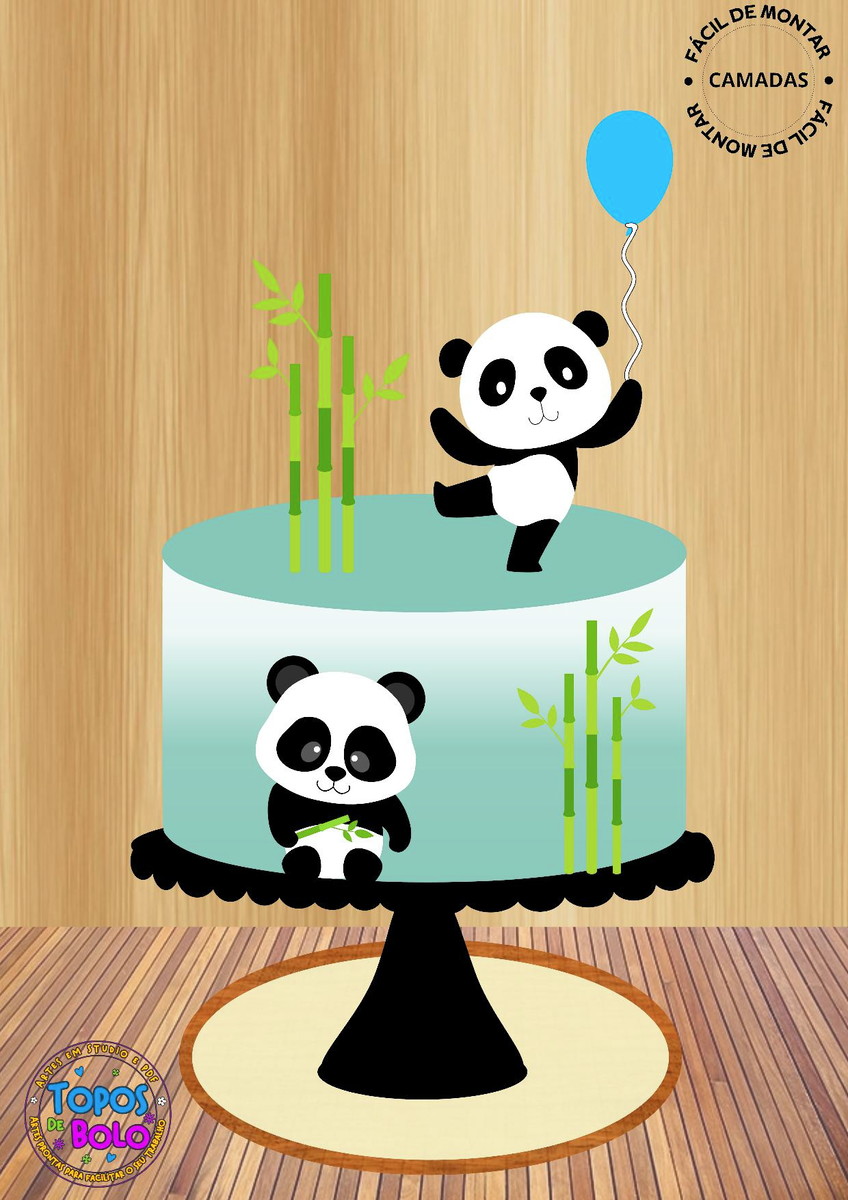 Arquivo de Corte Topo de Bolo Panda Boy