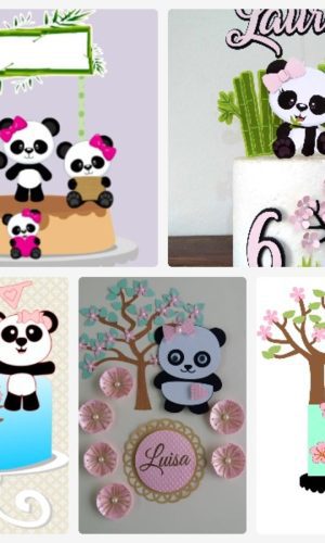 Arquivo de Corte Topo de Bolo Panda + Brinde