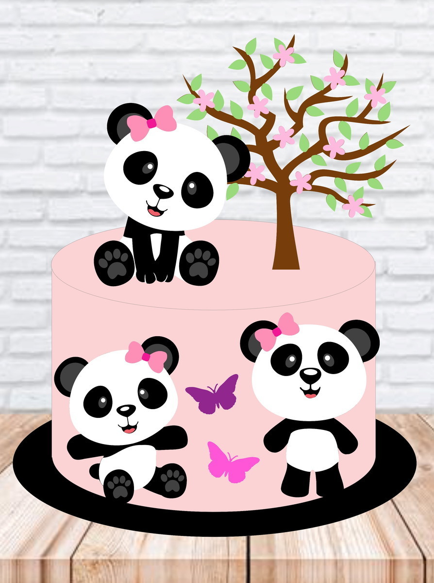 Arquivo de Corte Topo de Bolo Panda em Camadas #463#