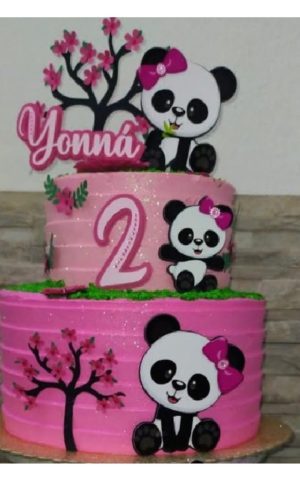Arquivo De Corte Topo De Bolo Panda Floral