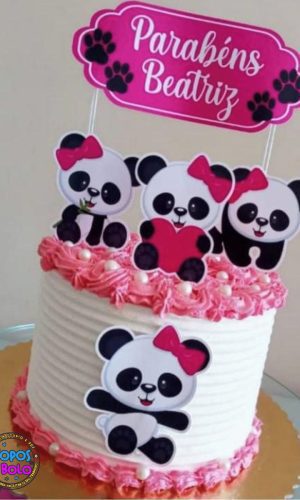 Arquivo de Corte Topo de Bolo Panda Menina