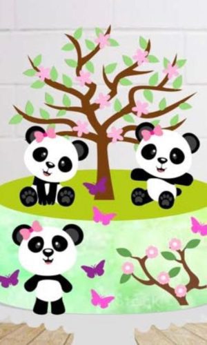 Arquivo de Corte Topo de Bolo Panda Menina