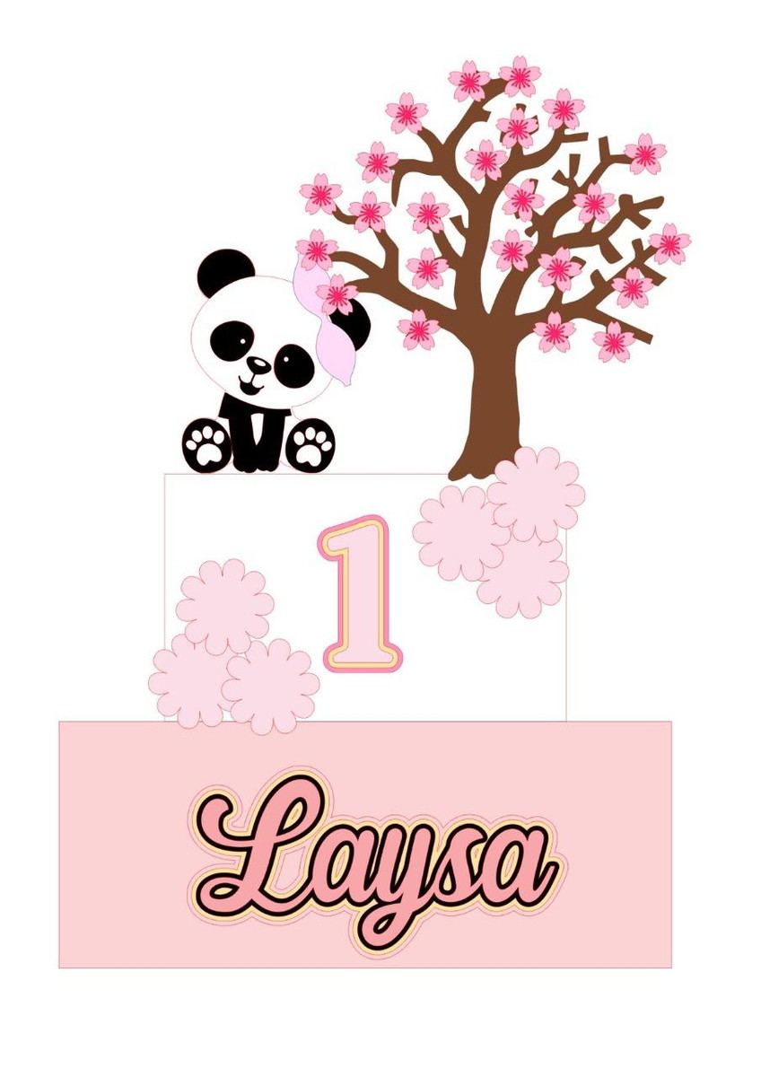 ARQUIVO DE CORTE TOPO DE BOLO PANDA ROSA