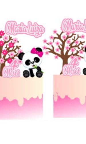 Arquivo de Corte Topo de Bolo Panda Rosa Menina