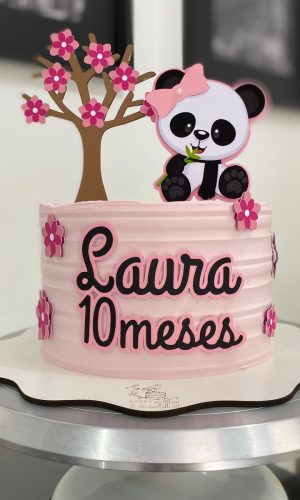 Arquivo de Corte Topo de Bolo Panda Rosa