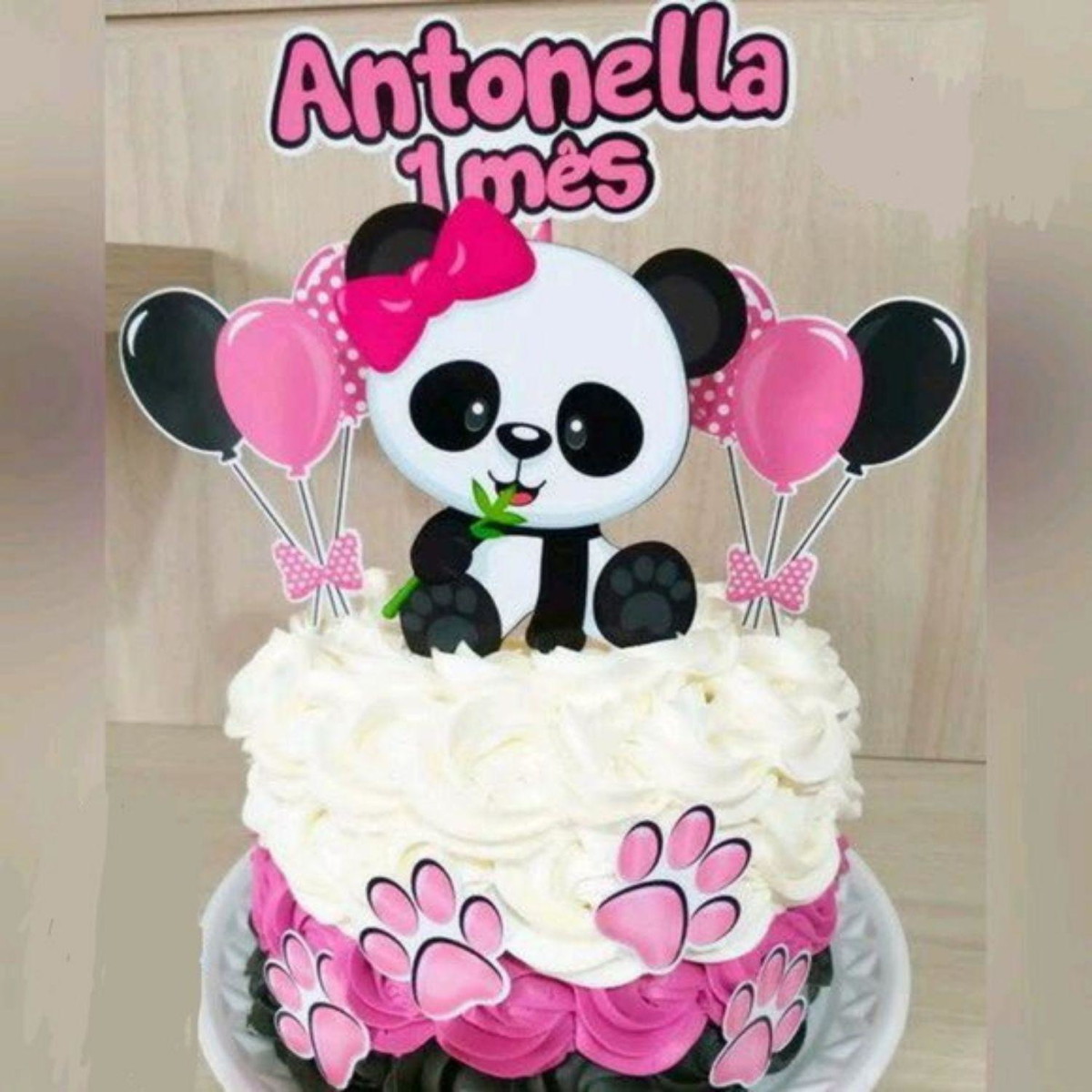 Arquivo de Corte Topo de Bolo Panda Rosa Studio