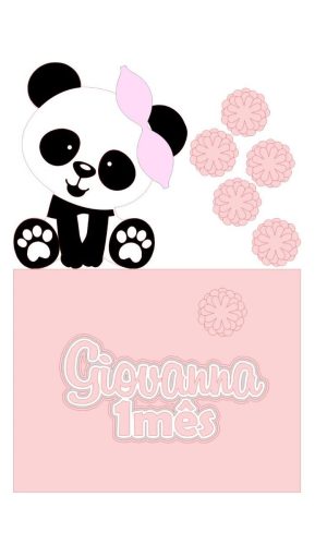 ARQUIVO DE CORTE TOPO DE BOLO PANDA ROSA