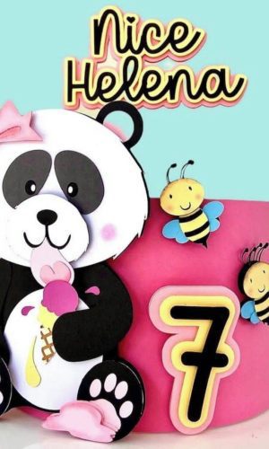 Arquivo de Corte Topo de Bolo Pandas em Camadas 1457
