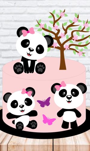 Arquivo De Corte Topo De Bolo Pandas Em Camadas 463